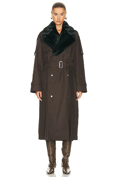 Shop Burberry Oversized Trench Coat In Otter