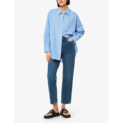 Whistles Womens Multi-coloured Striped Oversized-fit Cotton Shirt In Multi-coloured