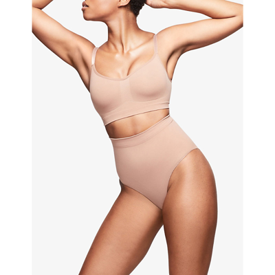 Skims Womens Sienna Sculpting Mid-rise Stretch-woven Briefs In Nude (lingerie)
