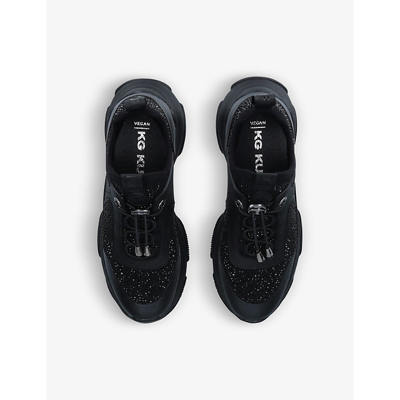 Kg Kurt Geiger Leighton Gem Chunky-soled Crystal-embellished Rubber Trainers In Black