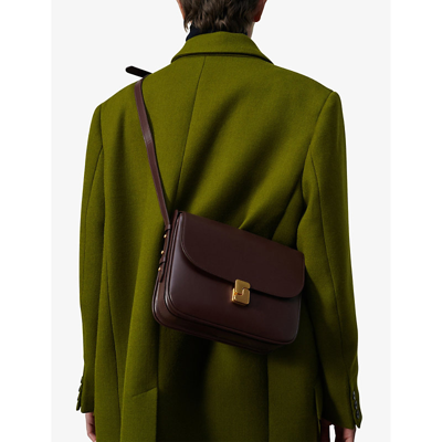 Shop Soeur Belissima Maxi Leather Cross-body Bag In Purple