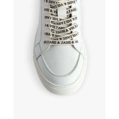 Shop Zadig & Voltaire Zadig&voltaire Womens Power High Flash Logo-embossed Leather High-top Trainers