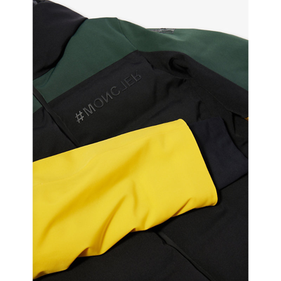 Shop Moncler Boys Black Kids Grenoble Montmiral Colour-block Stretch-woven-down Jacket 8-14 Years
