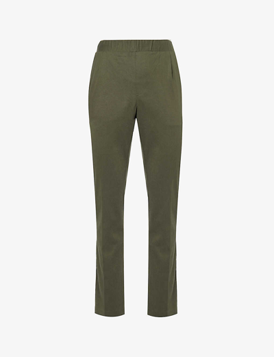 Shop Paige Men's Mountain Pine Sider Tapered-leg Mid-rise Stretch-twill Trousers In Green