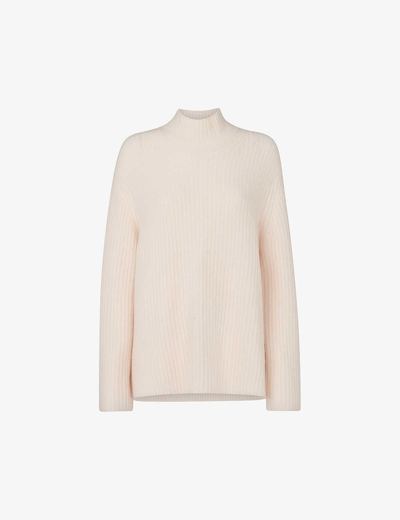 Shop Whistles Ribbed Relaxed-fit Wool-blend Jumper In Cream