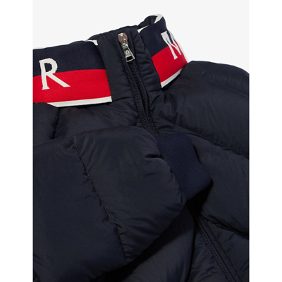 Shop Moncler Boys Navy Kids Victor Padded Woven-down Jacket 8-14 Years