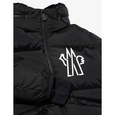 Shop Moncler Boys Black Kids Grenoble Verdons Brand-patch Woven Jacket 6-14 Years