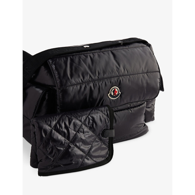 Shop Moncler Black Mummy Brand-patch Shell Changing Bag