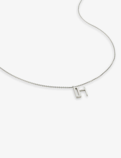 Monica Vinader Womens Sterling Silver H Letter-charm Recycled Sterling-silver Pendant Necklace In Sterling Silver