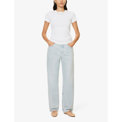 Shop Ag Clove Five-pocket High-rise Straight-leg Jeans In Tri-state