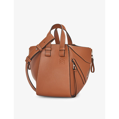 Shop Loewe Womens Tan Hammock Small Leather Shoulder Bag