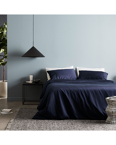 Shop Ettitude Signature Sateen Duvet Cover With $20 Credit In Blue