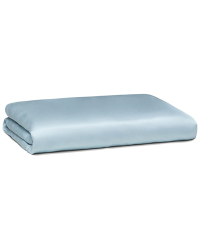 Shop Ettitude Sateen Solid Fitted Sheet In Blue