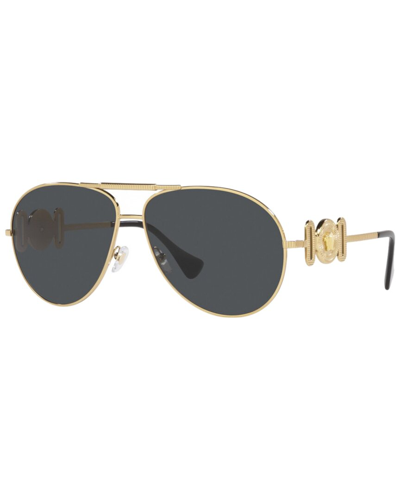 Shop Versace Unisex Ve2249 65mm Sunglasses In Gold
