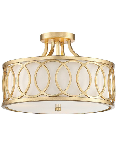 Shop Crystorama Libby Langdon For  Graham 3-light Antique Gold Ceiling Mount