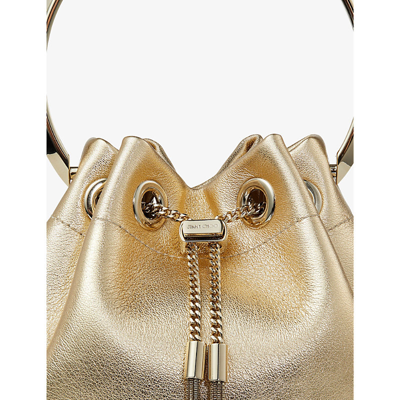 Jimmy Choo Womens Bon Bon Metallic-leather Top-handle Bag Gold In Gold