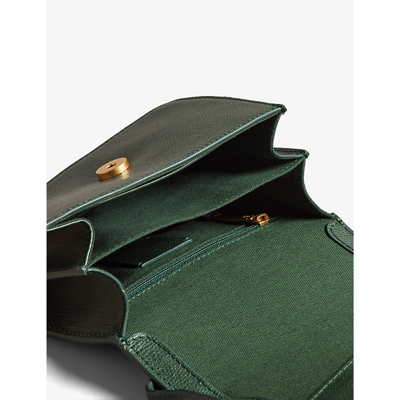 Shop Ted Baker Women's Dk-green Ssloane Padlock-embellished Leather Cross-body Bag