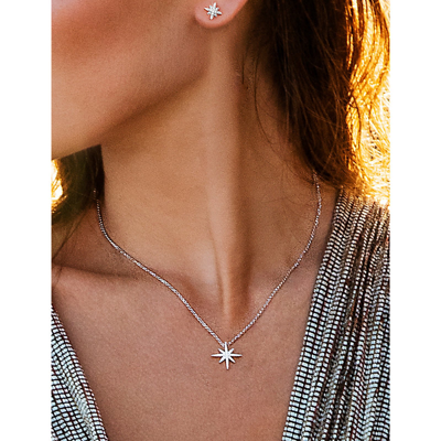 Apm Monaco Womens Météorites Sterling Silver And Zirconia Star Necklac In Silver