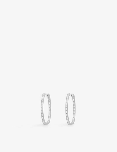 Shop Apm Monaco Oval Sterling-silver And Pavé Cubic-zirconia Earrings