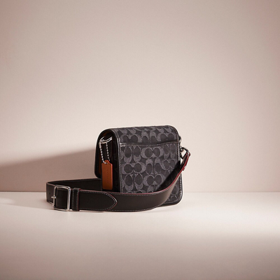 Coach Restored Frankie Crossbody 18 In Signature Denim In Black Denim