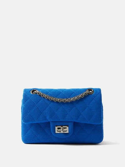 Matches X Sellier Chanel 2.55 Mini Shoulder Bag In Blue