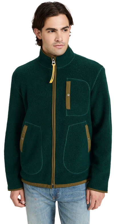 Shop Alex Mill Something Sherpa Jacket Dark Green