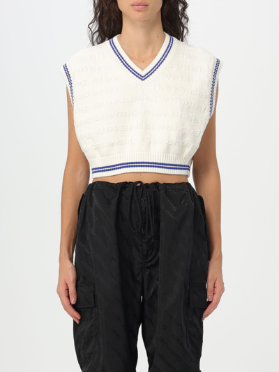Shop Alexander Wang Top In Cotton Blend In White