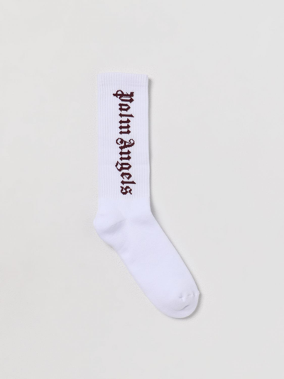 Shop Palm Angels Socks In Stretch Cotton In White