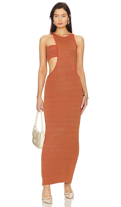 Shop Baobab Julia Cut Out Maxi Dress In Burnt Orange
