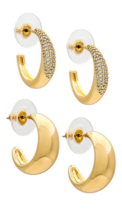 Shop Baublebar Gracie Earring Set In Metallic Gold