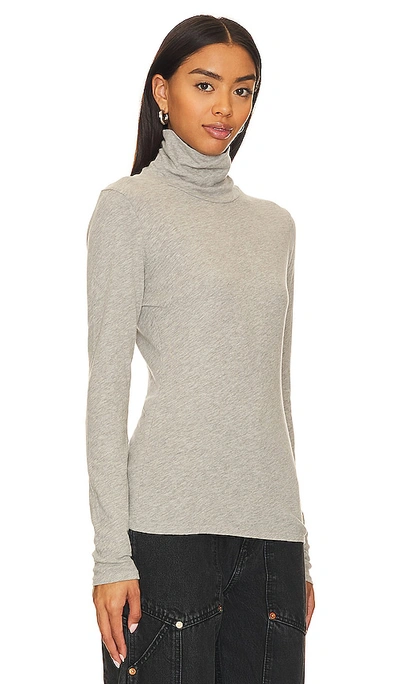 Shop La Made Roosevelt Turtleneck Tee In Light Grey