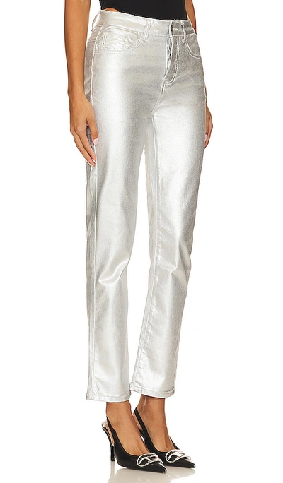 Shop Superdown Regina Metallic Jean In Metallic Silver