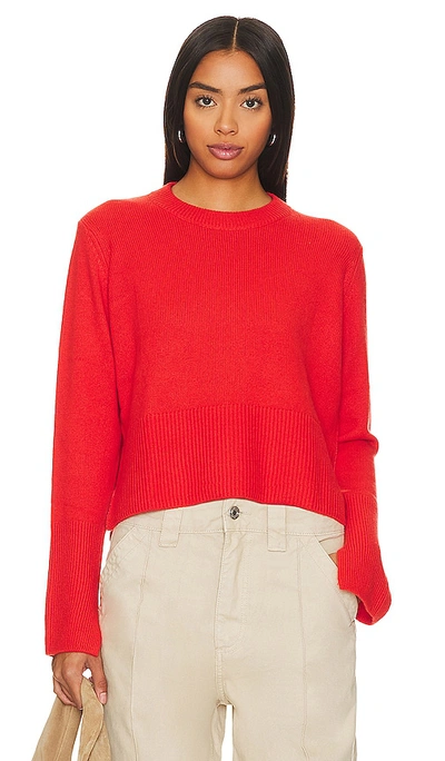 Shop Autumn Cashmere Boxy Crew Neck In Red