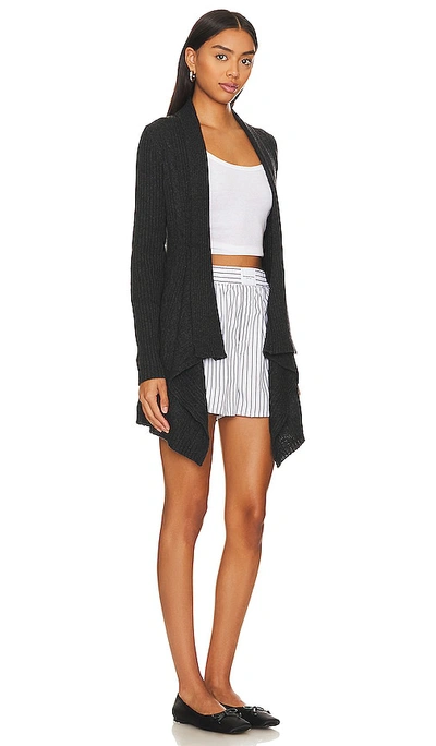 Shop Autumn Cashmere Cable Drape Sweater In Black