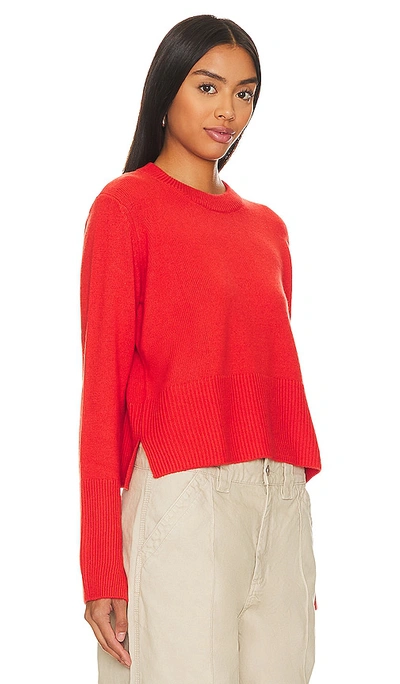 Shop Autumn Cashmere Boxy Crew Neck In Red