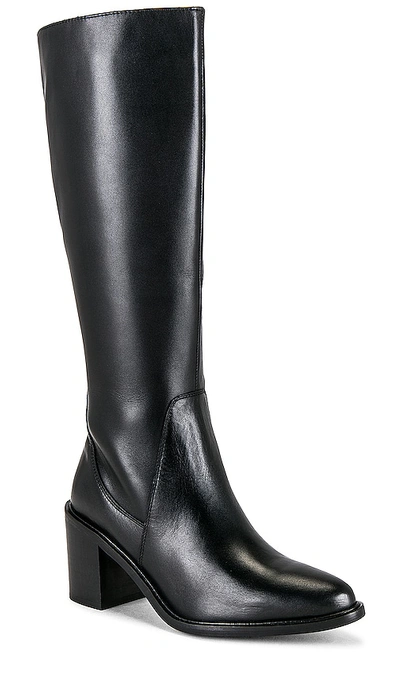 Seychelles No Love Lost Chain Leather Platform Knee-high Boot In Black
