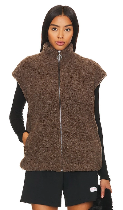 Shop Lna Sherpa Vest In Brown