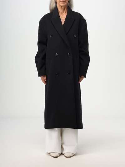 Shop Isabel Marant Coat In Virgin Wool And Cashmere In Black