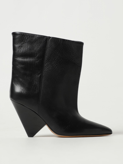 Shop Isabel Marant Leather Ankle Boots In Black