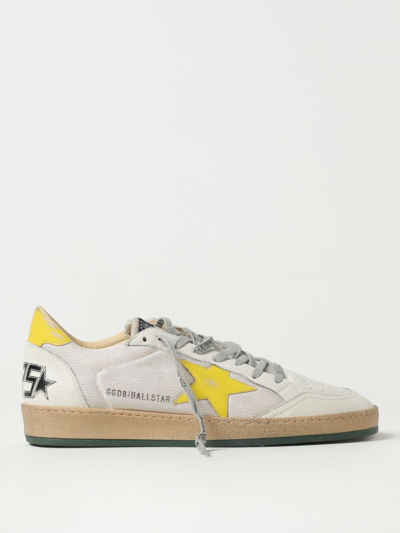 Shop Golden Goose Ball-star Sneakers In Fabric And Nappa In Yellow Cream