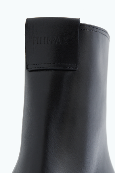 Shop Filippa K Round Toe Ankle Boots In Black