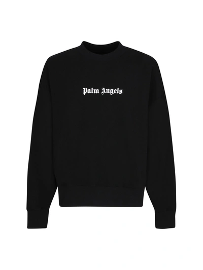 Shop Palm Angels Sweatshirt In Black Whit