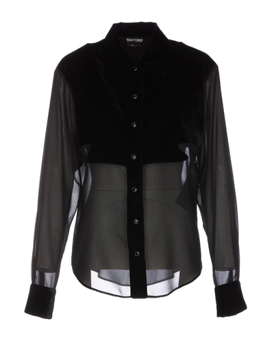 Shop Tom Ford Long-sleeved Buttoned Shirt In Black