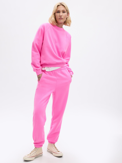 Shop Gap High Rise Boyfriend Joggers In Standout Pink