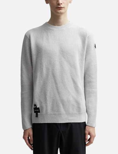 Shop Moncler Wool Sweater In Grey