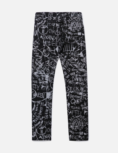 Shop Alexander Mcqueen Graffiti Tight Jeans In Black