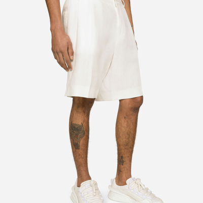 Shop Dolce & Gabbana Linen Shorts In White