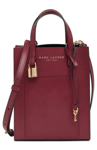 Marc Jacobs Micro Leather Tote In Pomegranate