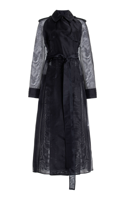Shop Gabriela Hearst Eithne Belted Silk Trench Coat In Black