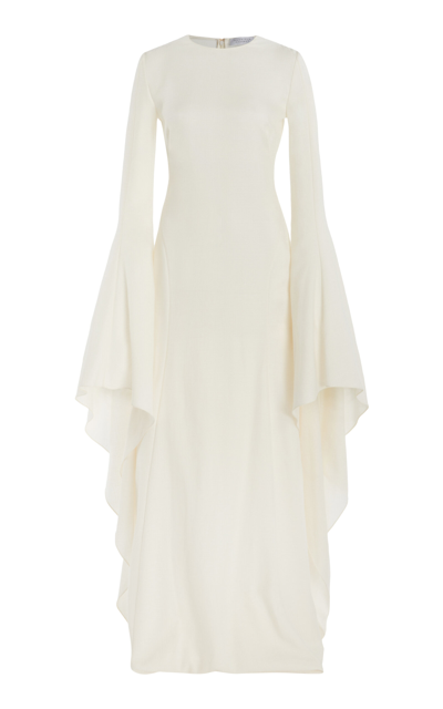 Shop Gabriela Hearst Sigrud Draped Wool-silk Maxi Dress In Ivory